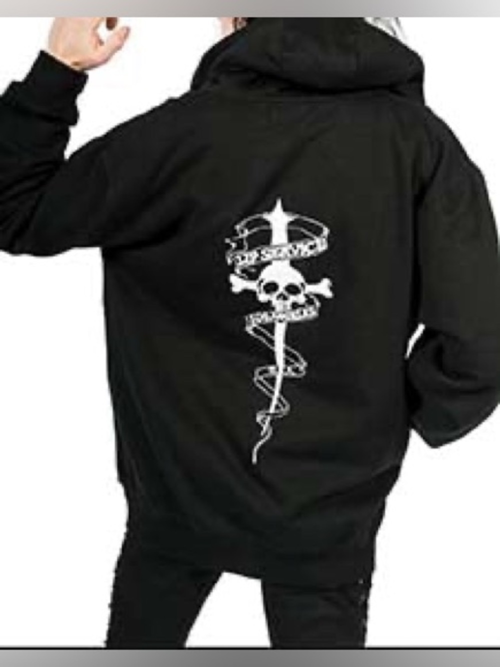 Lip Service Black Goth Dagger Zip Hoodie Size: Large